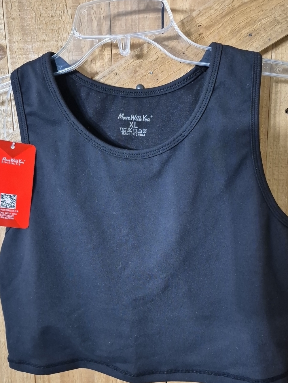 Black Crop Tank Top - Women's Stretch Tank Bra